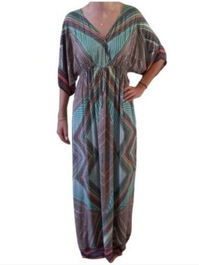 Calvin Klein Aztec Boho Maxi Beach Swim Coverup Dress Size Medium